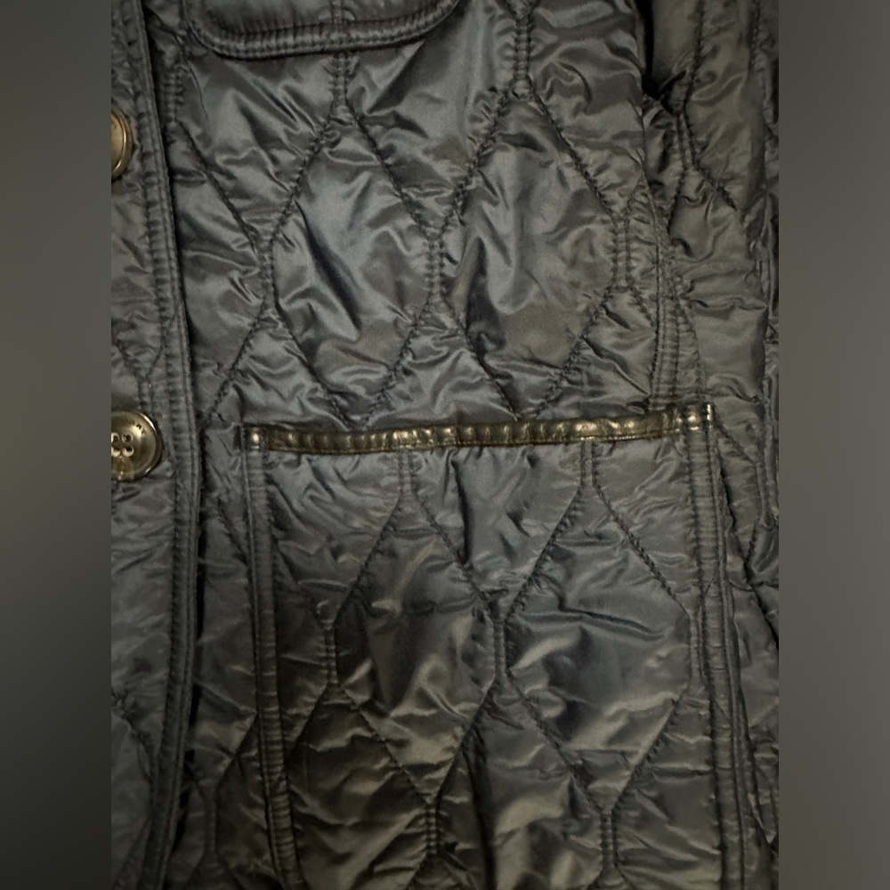 Burberry Quilted Jacket Elbow Patch Navy Nylon Co… - image 6